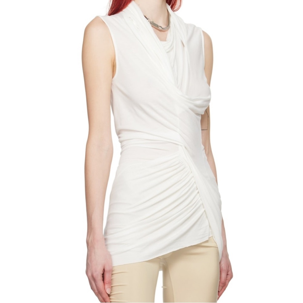 Rick Owens Cream Textured Top